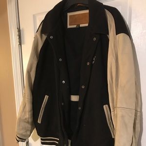 XL Timberland Leather Sleeves Jacket